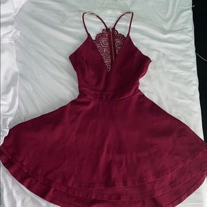 COPY - Crimson red skater dress